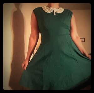 Teal peter-pan collar dress